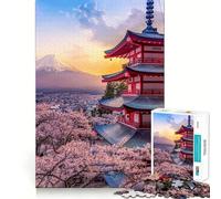 Rompecabezas de 1000 Piezas con Vista del Monte Fuji para Adultos Juego de Habilidad Mental Corte láser para un Ajuste Actividad gratificante para días lluviosos (38x52cm)