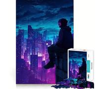 Rompecabezas de 1000 Piezas con Vista Desde la azotea y Auriculares para Adultos Fortalece la Memoria Ideal para Grupos Bordes limpios Regalo Elegante (38x26cm)