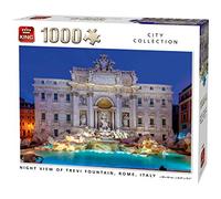 Rompecabezas de 1000 Piezas con Vista Nocturna de la Fontana di Trevi Roma