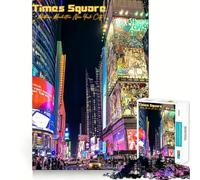 Rompecabezas de 1000 Piezas con Vista Nocturna de Times Square para Adolescentes Juguete para ejercitar la Mente y Relajarse Diseño artístico de Corte preciso 38x52cm