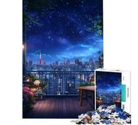 Rompecabezas de 1000 Piezas con Vista Nocturna Desde un balcón Juego Familiar Que desafía la Inteligencia Juguetes adictivos Gran Regalo para Juegos o cumpleaños (tamaño 50x75cm)