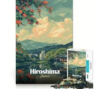 Rompecabezas de 1000 Piezas con Vista panorámica de Hiroshima,Japón Arte de Corte preciso Diversión cognitiva Juego entretenido para el Tiempo Libre Escena navideña Arte (38x52cm)