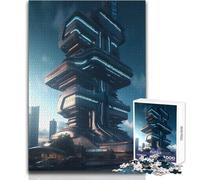 Rompecabezas de 1000 Piezas con Vistas urbanas, futurismo, Juguetes educativos, análisis y lógica, Regalo de Amigo Secreto, tamaño 38x26cm