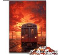 Rompecabezas de 1000 Piezas Conducción de Coches al Atardecer para Adolescentes Un Juego desafiante, Toda la Familia (26x38cm)