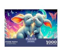 Rompecabezas de 1000 Piezas Conejito Beso de Moon, difícil, desafiante y difícil. Ideal para Adultos. 38 x 26 cm (1000 Piezas).
