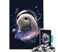Rompecabezas de 1000 Piezas Conejo Astronauta en el Espacio Juguetes educativos para Juegos de Aprendizaje Un desafío difícil Ideas de Regalos (Tamaño 38x26cm)