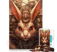 Rompecabezas de 1000 Piezas Conejo biomecánico,decoración de Bordes limpios,Juguete para Entrenar el Pensamiento,Juego Divertido y fácil de Usar,Regalo de cumpleaños (50x75cm)