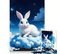 Rompecabezas de 1000 Piezas Conejo Blanco en una Nube para Adolescentes Juego de Memoria Mental Cierre Seguro Sin Piezas Sueltas Ideal para Viajar Juego para ejercitar la Mente