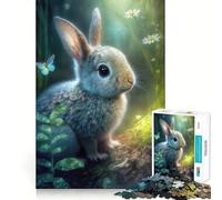 Rompecabezas de 1000 Piezas Conejo en el Bosque Corte preciso Divertido desafío Mental Juguete Juego para la Hora de Descanso Regalo de cumpleaños Arte Juego (50x75cm)