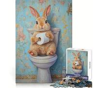 Rompecabezas de 1000 Piezas Conejo en el Trono para Adultos Estimula la lógica,estimula el Pensamiento y Proporciona un Placer Relajante Cierre sin Costuras (38x26cm)