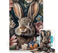 Rompecabezas de 1000 Piezas Conejo en Flor para Adolescentes Juguete de lógica Clara Tiempo de Paz Corte Lista de Deseos de Papá Noel (38x26cm)