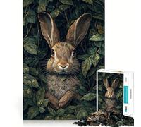 Rompecabezas de 1000 Piezas Conejo Entre follaje para Adolescentes Juguete Inteligente para Jugar en Interiores Corte preciso (38x26cm)