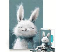 Rompecabezas de 1000 Piezas Conejo Feliz con Piezas de Ajuste preciso,Juego Divertido para concentrarse,Momento Acogedor y Divertido,decoración navideña 38x26cm
