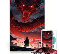 Rompecabezas de 1000 Piezas Confrontación del Dragón Rojo para Adultos y Adolescentes Juguete de Habilidad, Relajante y Divertido Bordes Ajustados Regalo Ideal para Festivales (50x75cm)