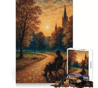 Rompecabezas de 1000 Piezas Contemplación en un Banco del Parque al Atardecer para Adolescentes Juguete para Pensar con sabiduría, diversión y claridad Arte Coleccionable (38x52cm)