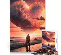 Rompecabezas de 1000 Piezas Contemplando la Puesta de Sol para Adultos Juguete de lógica para Jugar en Interiores Corte de precisión Regalo Ideal 38x26cm