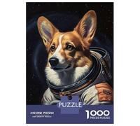 Rompecabezas De 1000 Piezas Corgi Dog The Astronaut Rompecabezas para Adultos Juegos Relajantes Decoración del Hogar Cumpleaños Y Navidad 70x50cm/1000pcs
