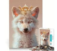 Rompecabezas de 1000 Piezas Corona del Rey Lobo para Adultos Diversión para ejercitar la Mente Corte de precisión Bordes Lisos Actividad Absorbente para Noches tranquilas (38x26cm)