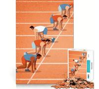 Rompecabezas de 1000 Piezas Corredores en la línea de Salida para Adolescentes Juguete Interactivo para Crear y Jugar Diseño Coleccionable con Corte preciso (38x26cm)