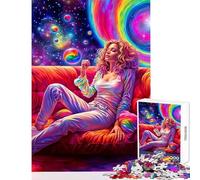 Rompecabezas de 1000 Piezas Cosmic Daydream Juguete Educativo Regalo de cumpleaños Juego práctico con póster a Juego y Hoja de Trivia (tamaño 38x26cm)
