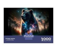 Rompecabezas De 1000 Piezas Cosmic Forest Bear Print Rompecabezas para Adultos Juguetes Antiestrés Regalos para Mujeres Regalos De Cumpleaños Únicos 38x26cm/1000pcs