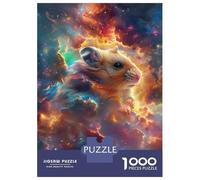 Rompecabezas De 1000 Piezas Cosmic Hamster Voyage Rompecabezas para Adolescentes Juego De Ingenio Regalos para Mujeres Cumpleaños Y Navidad 52x38cm/1000pcs