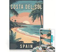 Rompecabezas de 1000 Piezas Costa del Sol en España, Juegos relajantes, interacción Entre Padres e Hijos, Regalos para Amigos y Familiares 50x75cm