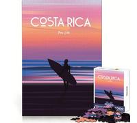 Rompecabezas de 1000 Piezas Costa Rica Surf Poster Neat Edge Decor Actividad para Mentes Inteligentes Tiempo fácil Divertido Arte 50x75cm