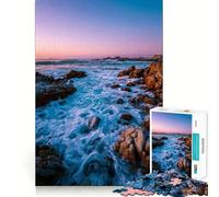 Rompecabezas de 1000 Piezas Costa rocosa al Atardecer para Adolescentes Juguete Divertido para Pensar y Jugar Juntos Arte Coleccionable con Corte nítido (50x75cm)