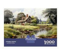Rompecabezas De 1000 Piezas Cottage by The Stream Rompecabezas Juguetes Antiestrés Decoración De Pared Cumpleaños Y Navidad 52x38cm/1000pcs