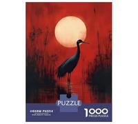 Rompecabezas De 1000 Piezas Crane in Red Sunset Rompecabezas para Adultos Juego Familiar Desafío Difícil Oferta como Regalos para Toda La Familia 52x38cm/1000pcs