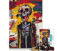 Rompecabezas de 1000 Piezas Cráneo rebelde con la Lengua Fuera para Adolescentes Juguete de lógica Clara, fácil de Usar, Tiempo Libre Regalo de cumpleaños 38x52cm