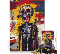 Rompecabezas de 1000 Piezas Cráneo rebelde con la Lengua Fuera para Adolescentes Juguete de lógica Clara, fácil de Usar, Tiempo Libre Regalo de cumpleaños 38x52cm