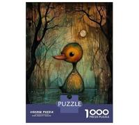 Rompecabezas De 1000 Piezas Creepy Duck in The Woods Rompecabezas para Adultos Juego De Ingenio Corte De Precisión Cumpleaños Y Navidad 38x26cm/1000pcs