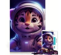 Rompecabezas de 1000 Piezas Criado Tigre Espacial para Adolescentes Refuerza la Memoria y el vínculo Familiar Bordes precisos Regalo Original (50x75cm)
