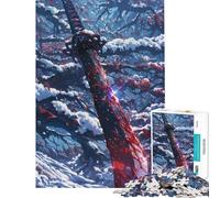 Rompecabezas de 1000 Piezas Crimson Snow Blade difícil y desafiante Que Mejora la Memoria Ideal para la decoración del hogar Juguetes para Mayores de 14 años 38x26cm