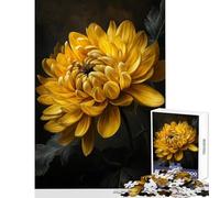 Rompecabezas de 1000 Piezas Crisantemo Dorado Elegancia Juegos Relajantes Juguete de Corte de Precisión Decoración de Pared Oferta como Regalo para Toda la Familia (38X52cm)