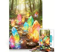 Rompecabezas de 1000 Piezas Cristales Arcoíris en un Arroyo del Bosque para Adolescentes Mejora la Memoria Ideal para Relajarse Diseño Artístico con Cortes Finos (38x52cm)