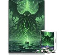 Rompecabezas de 1000 Piezas Cthulhu Rising con Barco, Actividad Relajante para el Tiempo Libre, Corte de precisión, Borde Liso, Juguete de Juego, tamaño 50x75cm