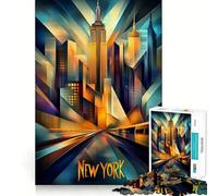 Rompecabezas de 1000 Piezas Cubismo Dinámico de Nueva York para Adolescentes Juguete para desarrollar la lógica y el Sentido común Un pasatiempo Tranquilo con Bordes Suaves (38x26cm)