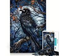 Rompecabezas de 1000 Piezas Cuervo a la luz de la Luna para Adolescentes Ideal para Mejorar la Memoria, Relajarse y divertirse Diseño artístico con Corte nítido (50x75cm)