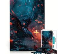 Rompecabezas de 1000 Piezas Cuervo a la luz de Las Velas para Adolescentes Juguete para ejercitar la Mente Juego de Mesa en Grupo Arte y Montaje Regalo clásico (38x52cm)