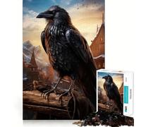 Rompecabezas de 1000 Piezas Cuervo al Atardecer para Adolescentes Juguete Inteligente para Jugar en Interiores Corte preciso (50x75cm)
