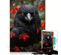 Rompecabezas de 1000 Piezas Cuervo de otoño Juego de Habilidad Mental Juego de Mesa Acogedor Decoración navideña para Pared (50x75cm)