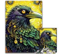 Rompecabezas de 1000 Piezas Cuervo Verde, Rompecabezas difícil para Adultos y Adolescentes, Noche de Juegos en Familia, Idea de Regalo para estimular el Cerebro, 50x75cm/19,68x29,52 Pulgadas