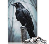 Rompecabezas de 1000 Piezas Cuervo Vigilante en Madera Cuadrada para Adultos y decoración del hogar (75 x 50 cm)