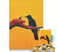Rompecabezas de 1000 Piezas: Cuervo y pájaro pequeño, decoración de Pared, Juego Divertido para Reducir el estrés, Regalo desafiante 38x52cm