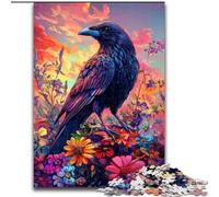 Rompecabezas de 1000 Piezas Cuervos y Flores para Adolescentes Regalos, Juguetes desafiantes Cada Pieza es única Diversión Familiar desafiante (50x75cm)