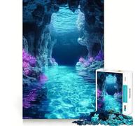 Rompecabezas de 1000 Piezas Cueva de Cristal Submarina Juego para ejercitar la Mente,artesanía experta en Corte,pasatiempo Fascinante para Momentos de Ocio (50x75cm)