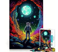 Rompecabezas de 1000 Piezas Cueva Espacial alienígena,Arte pixelado,Juego de construcción Limpio,Juego para ejercitar la Mente,Juego Relajante,Regalo Divertido de cumpleaños (50x75cm)